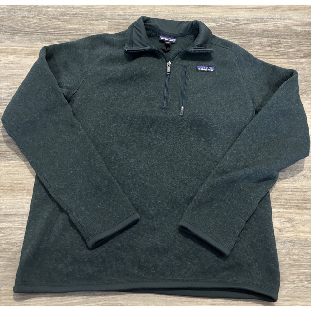 Patagonia Better Sweater 1/4 Zip Fleece Jacket Hiking Green Mens Small